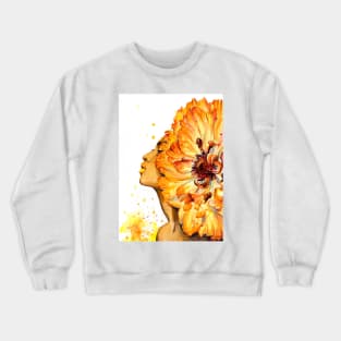 Pheony - Watercolor Floral Black Girl Painting Crewneck Sweatshirt